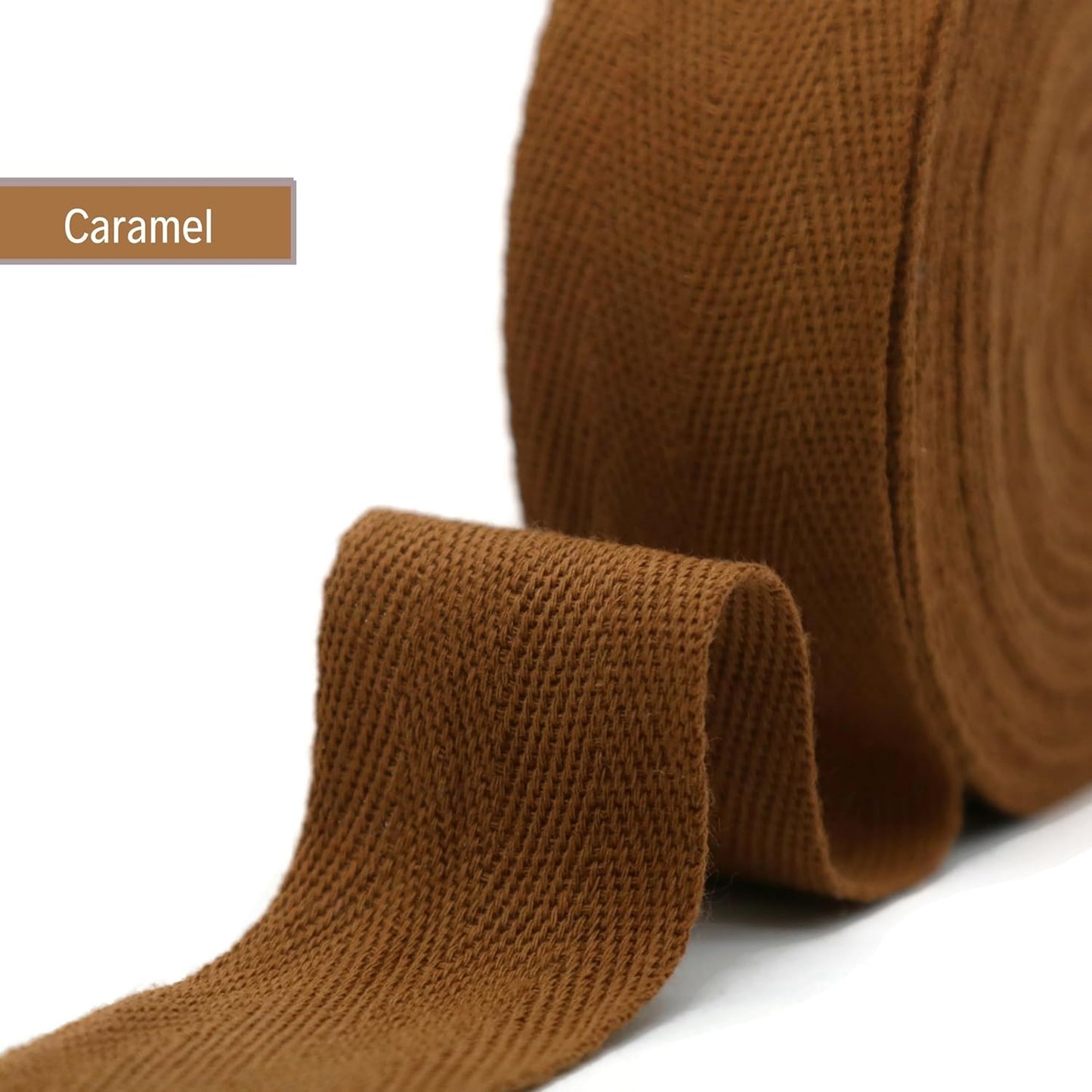 2" & 1.5" & 1.18'' & 1" Cotton Twill Tape - 10 Yards - 50+ Colors -%100 Natural Cotton 1 Inch 1.5 Inch 2 Inch Herringbone Bias Binding Cotton Tape Trim for Sewing Wrapping Craft DIY 10464 (Caramel)…