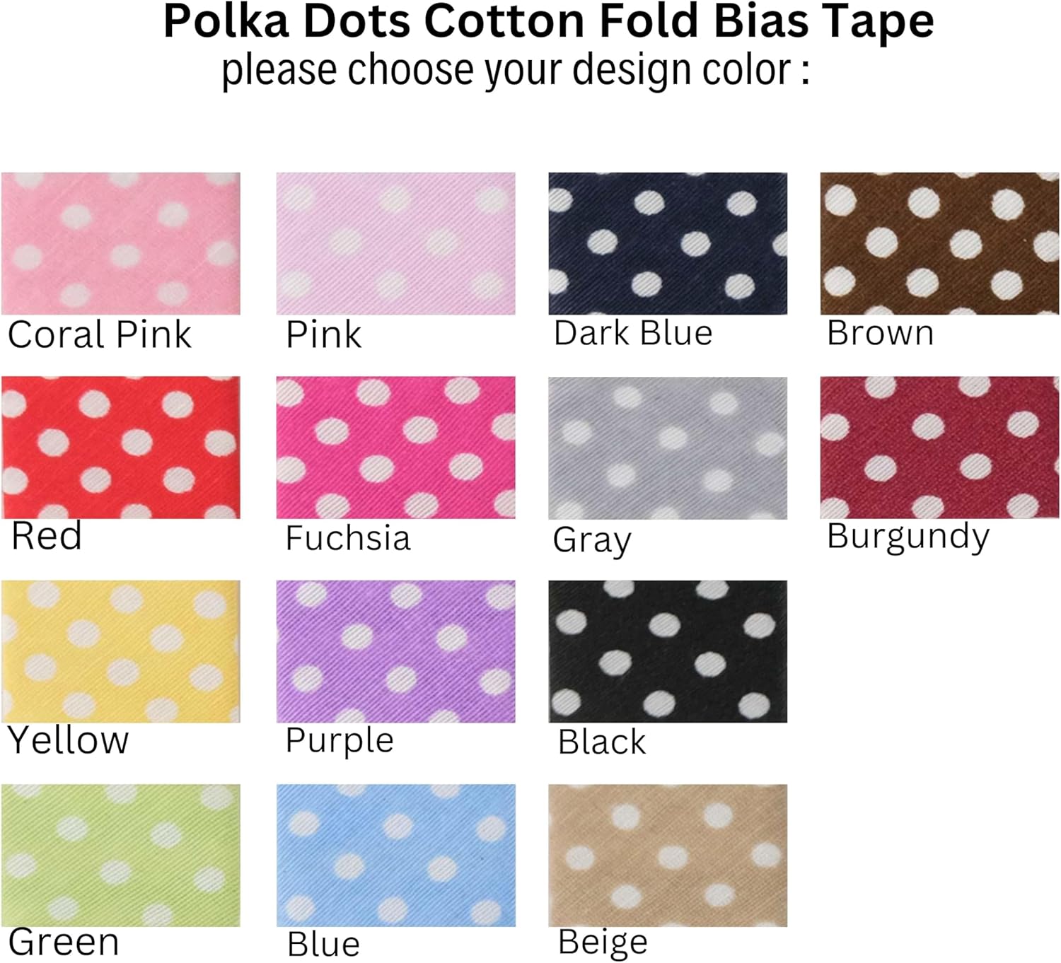 Cotton Fold Bias Binding Tape - 3/4 Inches (20mm) Wide - 27 Yards - Polka Dots Single Fold Cotton Fold Bias Binding Tape for Sewing Clothing DIY Pink A13