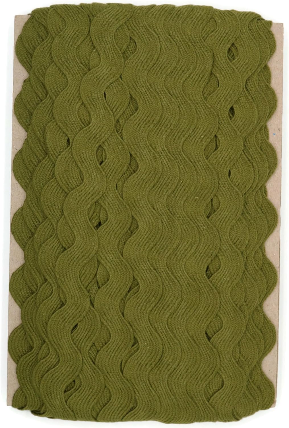 Cotton RIC Rac Trim - 3/4 Inch - 5 Yards - Sage Green Wave Bending Fringe Trim Cotton Lace Ribbon RIC Rac Trim for Sewing Clothes Gift Wrapping Home Party Decoration CTR02055