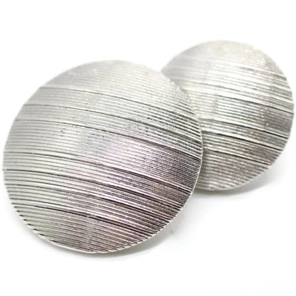 Flat Silver Metal Shank Buttons - 12 Pcs - 2 Size Options - Luxury Striped Round Wave Metal Shank Buttons for Men Women Blazer Coat Uniform Shirt Suit and Jacket Sewing Craft DIY N9801