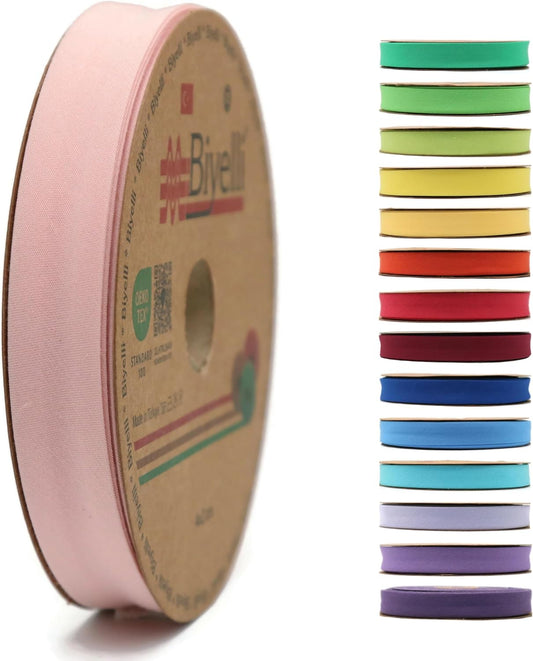 Cotton Fold Bias Tape - 3/4 Inches (20mm) Wide - 27 Yards - 65+ Colors - Single Fold Cotton Fold Bias Binding Tape for Sewing Clothing DIY (45. Dk Peach) D45