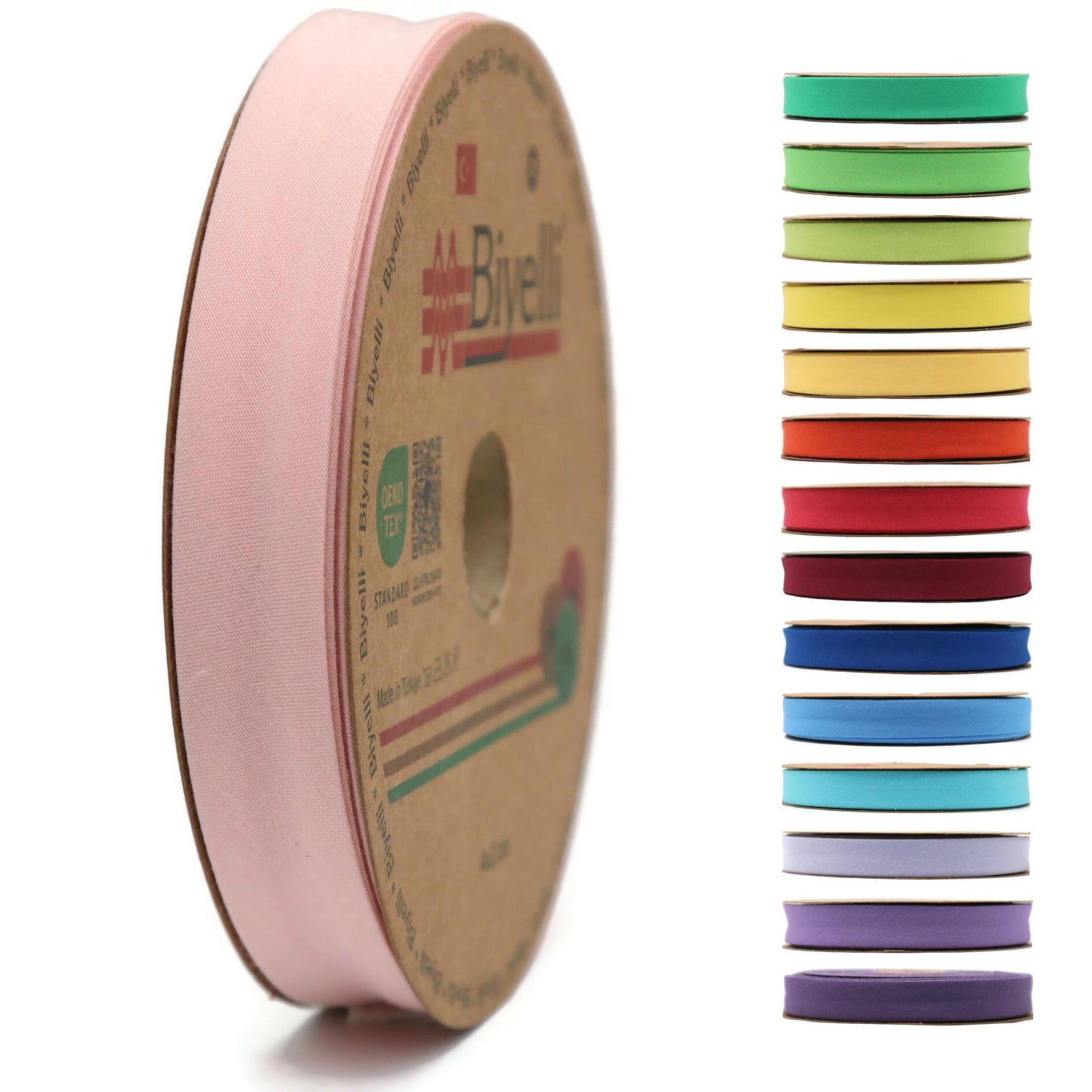 Cotton Fold Bias Tape - 3/4 Inches (20mm) Wide - 27 Yards - 65+ Colors - Single Fold Cotton Fold Bias Binding Tape for Sewing Clothing DIY (29. Silver) D29