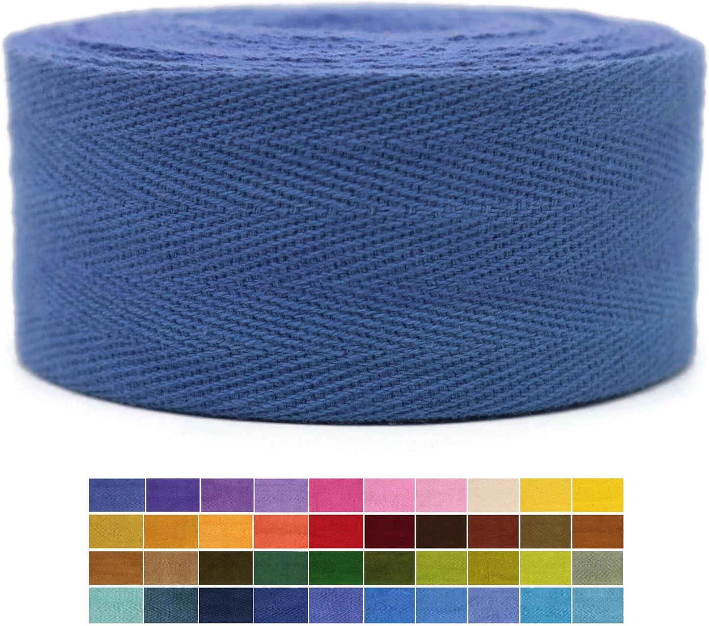 IndigoPurple 2" & 1.5" & 1.18'' Cotton Herringbone Tape - 10 Yards - 50+ Colors - 100% Natural Cotton Herringbone Bias Binding Trim for Sewing Wrapping Craft DIY