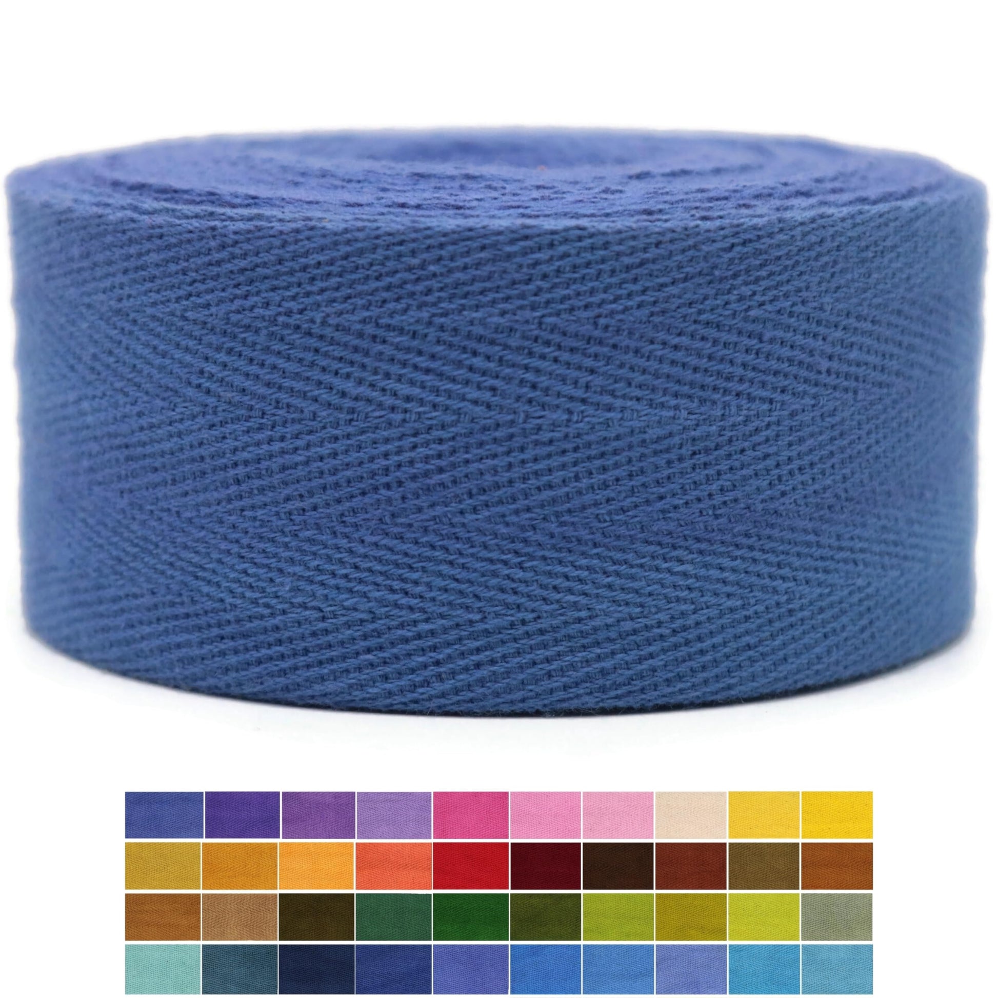 Cotton Twill Tape 1" & 1.5" & 2" - 10 Yards - 50+ Colors -%100 Natural Cotton 1 Inch 1.5 Inch 2 Inch Herringbone Bias Binding Cotton Tape Trim for Sewing Wrapping Craft DIY White 10604