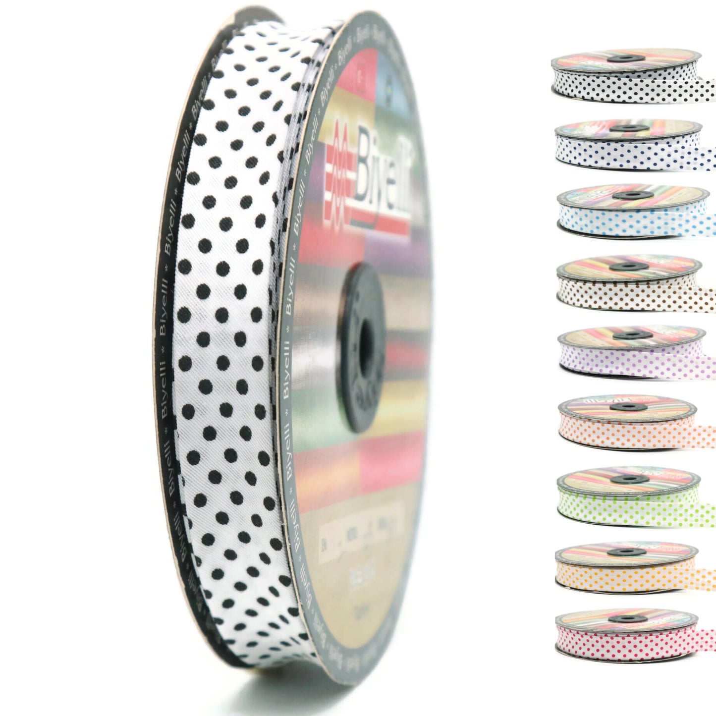 Cotton Fold Bias Binding Tape - 3/4 Inches (20mm) Wide - 27 Yards - Polka Dots Single Fold Cotton Fold Bias Binding Tape for Sewing Clothing DIY Pink B2