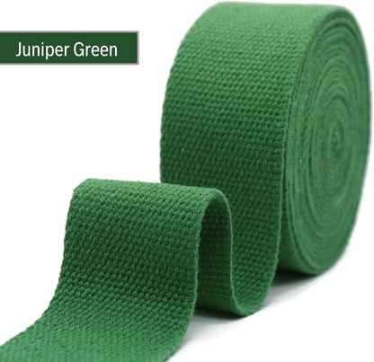 Cotton Webbing 2" & 1.5'' & 1" - 5 Yards - 50+ Colors -%100 Natural Cotton - Turkish Woven - Heavy 1 Inch 1.5 Inch 2 Inch Green Canvas Webbing for Sewing Straps Bags Climbing Indoors Craft DIY 11335…