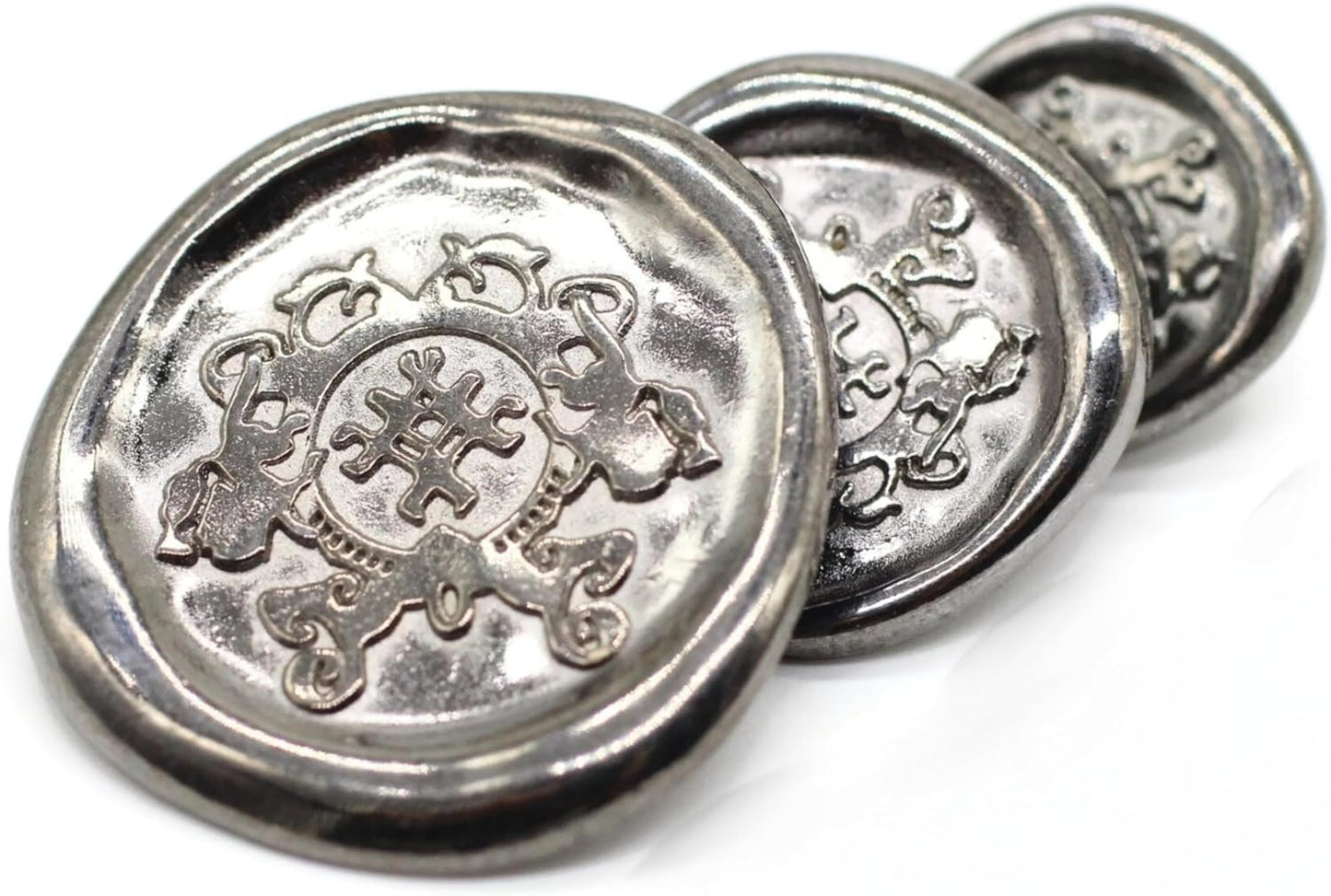 Black Metal Shank Buttons - 12 Pcs - 3 Size Options - Antique Kingdom Round Metal Shank Buttons for Men Women Blazer Coat Uniform Shirt Suit and Jacket Sewing Craft DIY N2403