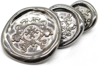 Black Metal Shank Buttons - 12 Pcs - 3 Size Options - Antique Kingdom Round Metal Shank Buttons for Men Women Blazer Coat Uniform Shirt Suit and Jacket Sewing Craft DIY N2403