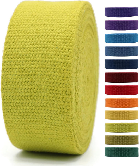 2" & 1.5'' & 1" Cotton Webbing - 5 Yards - 50+ Colors -%100 Natural Cotton - Turkish Woven - Heavy Duty 1 Inch 1.5 Inch 2 Inch Canvas Webbing for Sewing Straps Bags Climbing Indoors Craft DIY 11296…