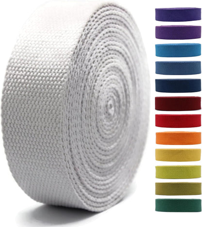 2" & 1.5'' & 1" Cotton Webbing - 5 Yards - 50+ Colors -%100 Natural Cotton - Turkish Woven - Heavy Duty 1 Inch 1.5 Inch 2 Inch Canvas Webbing for Sewing Straps Bags Climbing Indoors Craft DIY 116055…