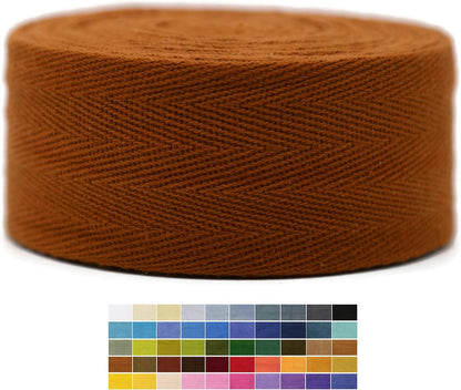 2" & 1.5" & 1.18'' & 1" Cotton Twill Tape - 10 Yards - 50+ Colors -%100 Natural Cotton 1 Inch 1.5 Inch 2 Inch Herringbone Bias Binding Cotton Tape Trim for Sewing Wrapping Craft DIY 10475 (Tawny)…