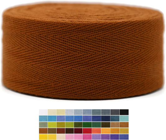 2" & 1.5" & 1.18'' & 1" Cotton Twill Tape - 10 Yards - 50+ Colors -%100 Natural Cotton 1 Inch 1.5 Inch 2 Inch Herringbone Bias Binding Cotton Tape Trim for Sewing Wrapping Craft DIY 10475 (Tawny)…