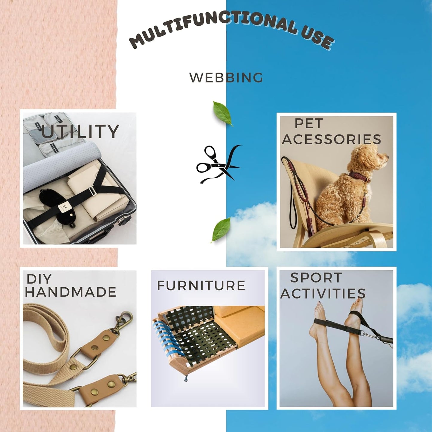 2" & 1.5'' & 1" Cotton Webbing - 5 Yards - 50+ Colors -%100 Natural Cotton - Turkish Woven - Heavy Duty 1 Inch 1.5 Inch 2 Inch Canvas Webbing for Sewing Straps Bag Climbing Indoors Craft DIY 11195…