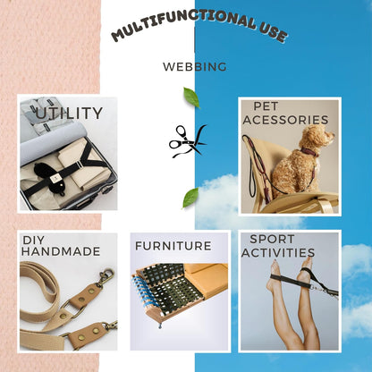 2" & 1.5'' & 1" Cotton Webbing - 5 Yards - 50+ Colors -%100 Natural Cotton - Turkish Woven - Heavy Duty 1 Inch 1.5 Inch 2 Inch Canvas Webbing for Sewing Straps Bag Climbing Indoors Craft DIY 11195…