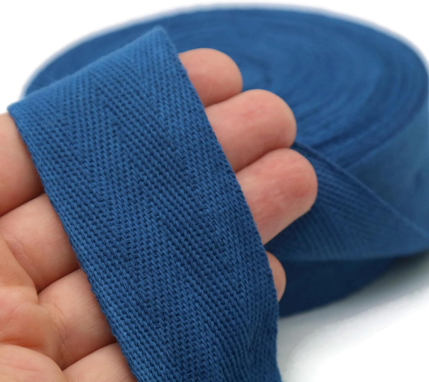 Cotton Twill Tape 1" & 1.5" & 2" - 10 Yards - 50+ Colors -%100 Natural Cotton 1 Inch 1.5 Inch 2 Inch Herringbone Bias Binding Cotton Tape Trim for Sewing Wrapping Craft DIY Navy Blue 10424