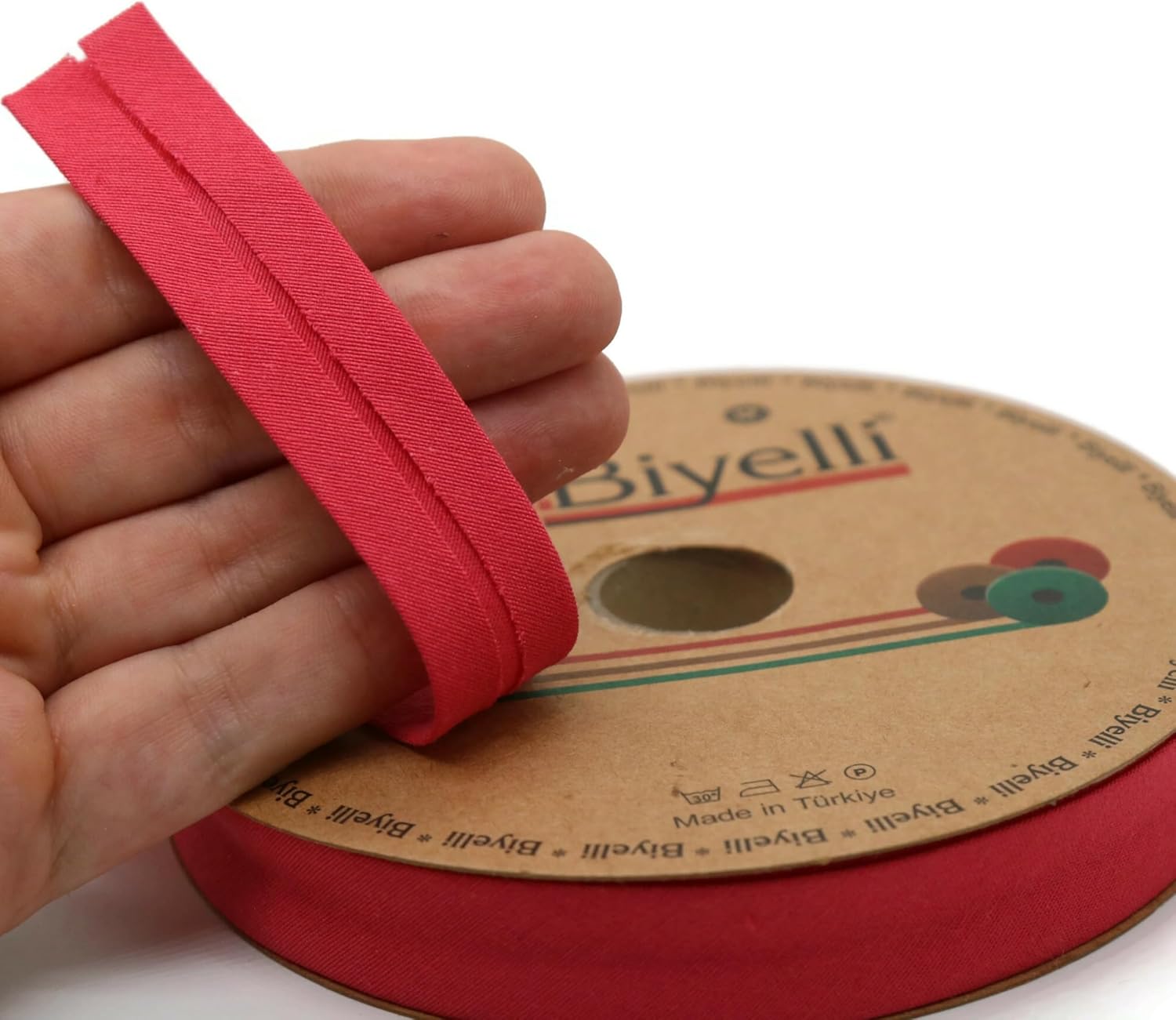 Cotton Fold Bias Tape - 3/4 Inches (20mm) Wide - 27 Yards - 65+ Colors - Single Fold Cotton Fold Bias Binding Tape for Sewing Clothing DIY (05. Brick Red) D05