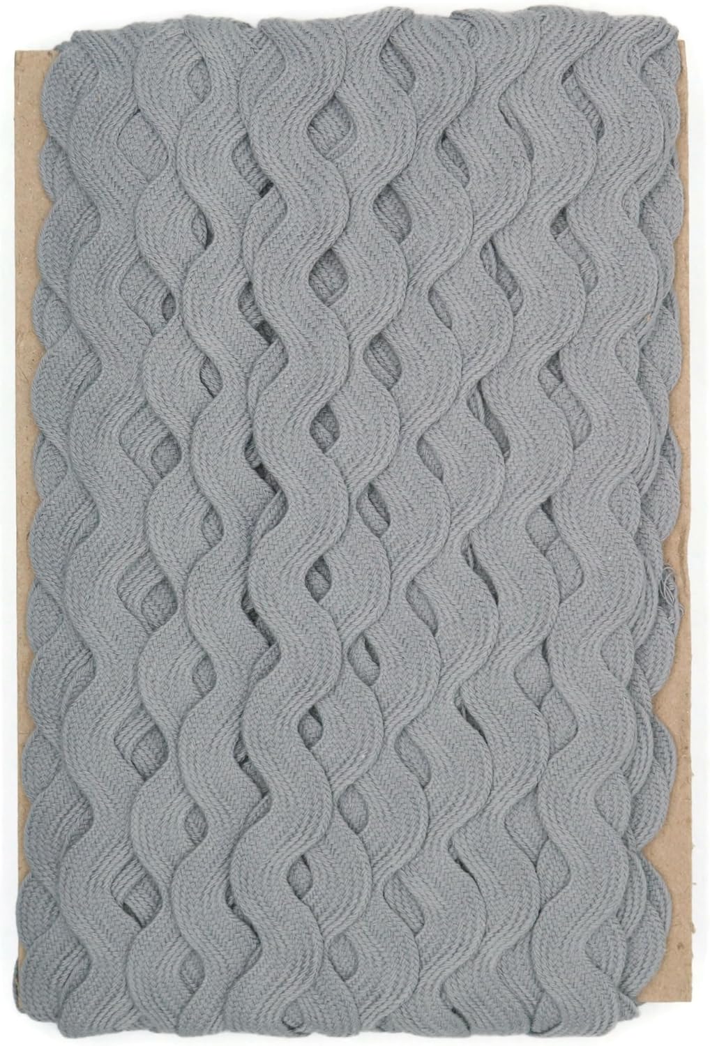 Cotton RIC Rac Trim - 3/4 Inch - 5 Yards - Gray Wave Bending Fringe Lace Ribbon for Sewing Clothes, Gift Wrapping, Home Party Decoration CTR02115