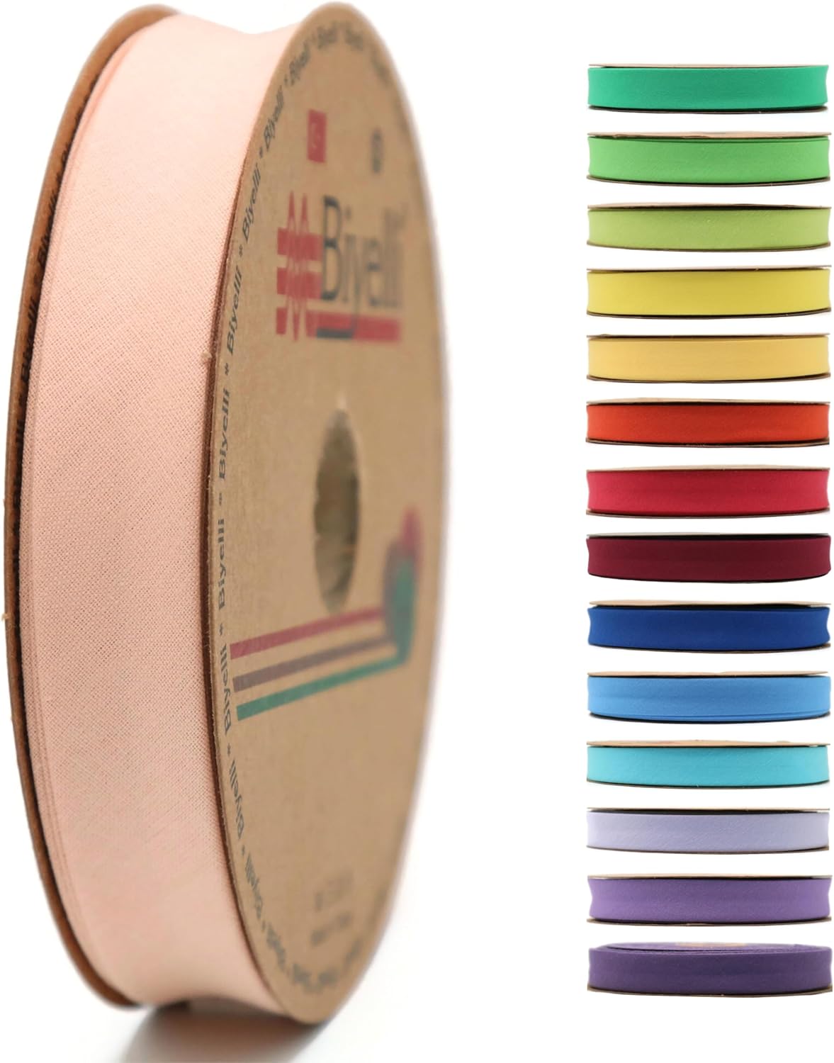 Cotton Fold Bias Tape - 3/4 Inches (20mm) Wide - 27 Yards - 65+ Colors - Single Fold Cotton Fold Bias Binding Tape for Sewing Clothing DIY (10. Flesh) D10