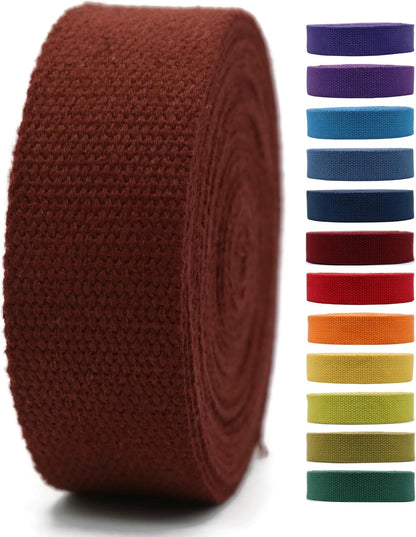Cotton Webbing 2" &amp; 1.5'' &amp; 1" - 5 Yards - 50+ Colors -100% Natural Cotton - Turkish Woven - Heavy Duty1 Inch 1.5 Inch 2 Inch Canvas Webbing for Sewing Straps Bags Climbing Indoors Craft DIY 11495…