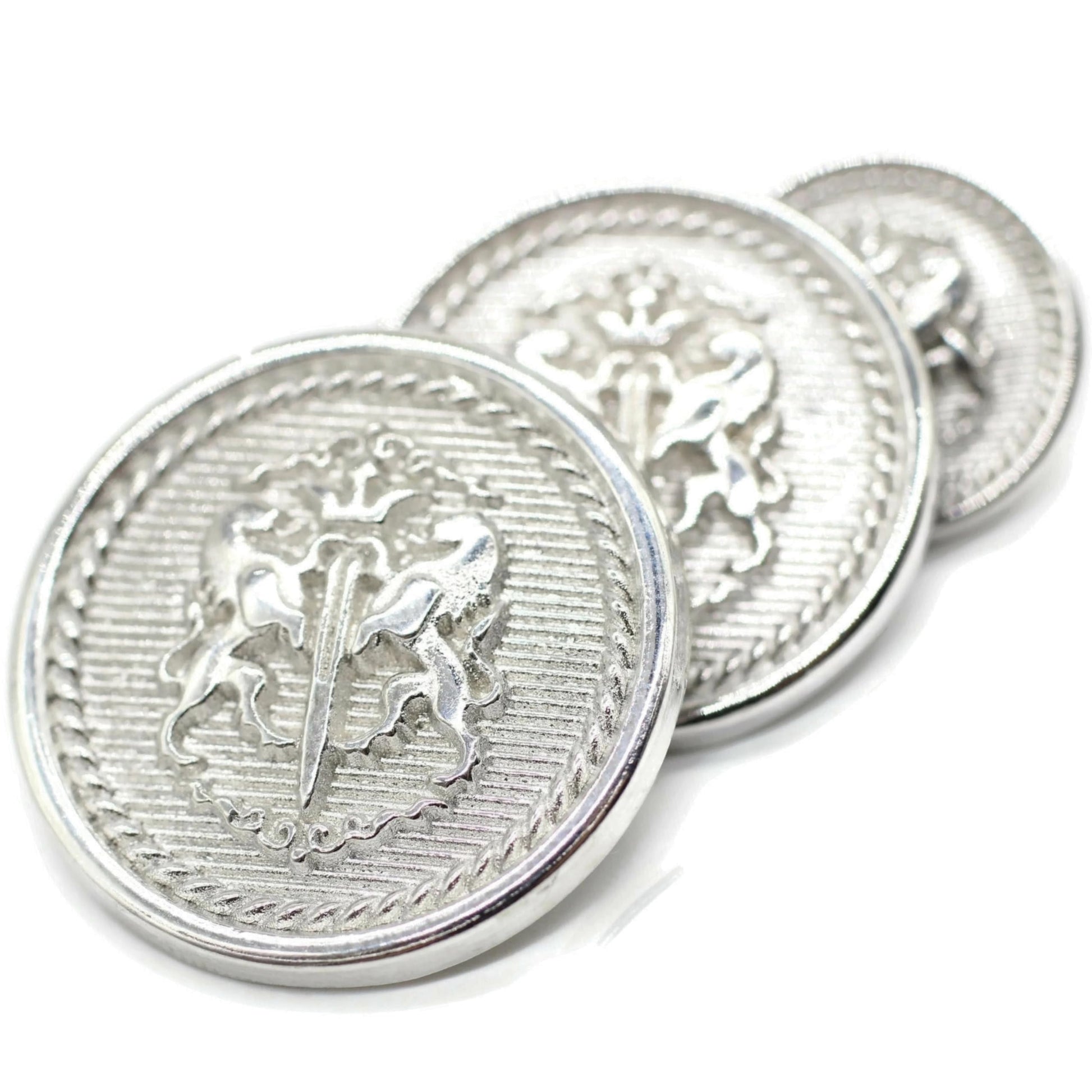 Twin Lion Gold Metal Shank Buttons - 12 Pcs - 3 Size Options - Luxury Twin Lion Crown Kingdom Metal Shank Buttons for Men Women Blazer Coat Uniform Shirt Suit and Jacket Sewing Craft DIY TWL4623……