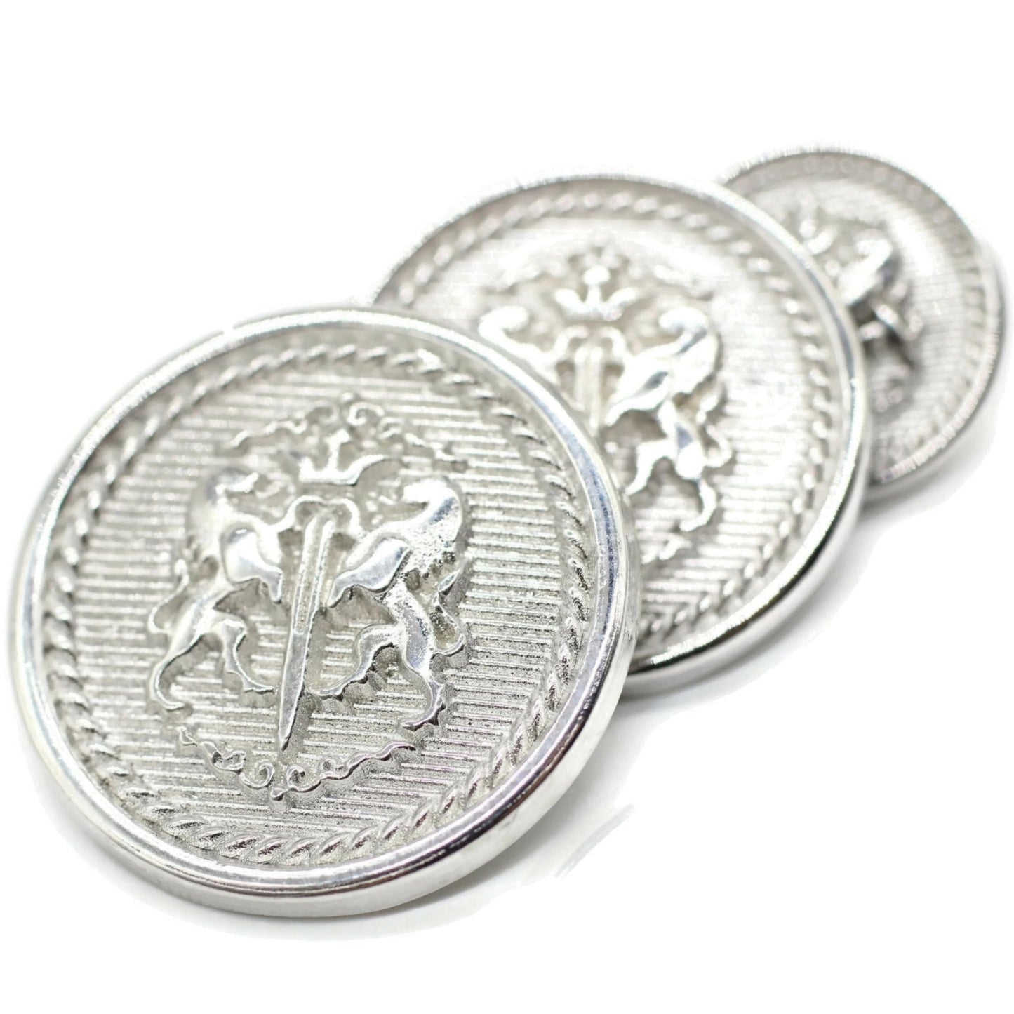 Twin Lion Gold Metal Shank Buttons - 12 Pcs - 3 Size Options - Luxury Twin Lion Crown Kingdom Metal Shank Buttons for Men Women Blazer Coat Uniform Shirt Suit and Jacket Sewing Craft DIY TWL4623……