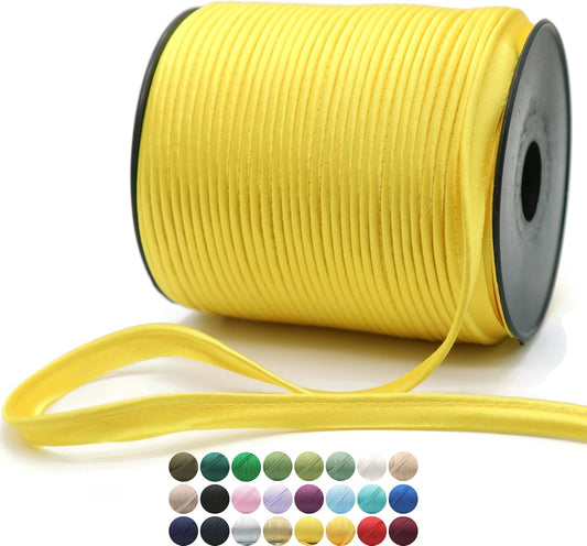 Luxury Satin Piping Trim - 109 Yards - 25+ Colors - Satin Shiny Single Fold Piping Bias Tape Binding Lip Cord Welting Cord with Spool for Sewing Clothing Trimming Upholstery SP2647…