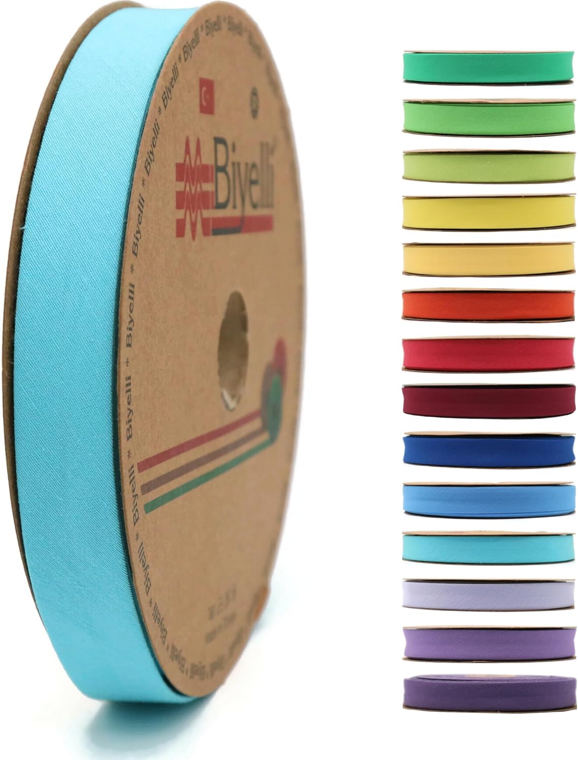 Cotton Fold Bias Tape - 3/4 Inches (20mm) Wide - 27 Yards - 65+ Colors - Single Fold Cotton Fold Bias Binding Tape for Sewing Clothing DIY (49. Teal Blue) D49