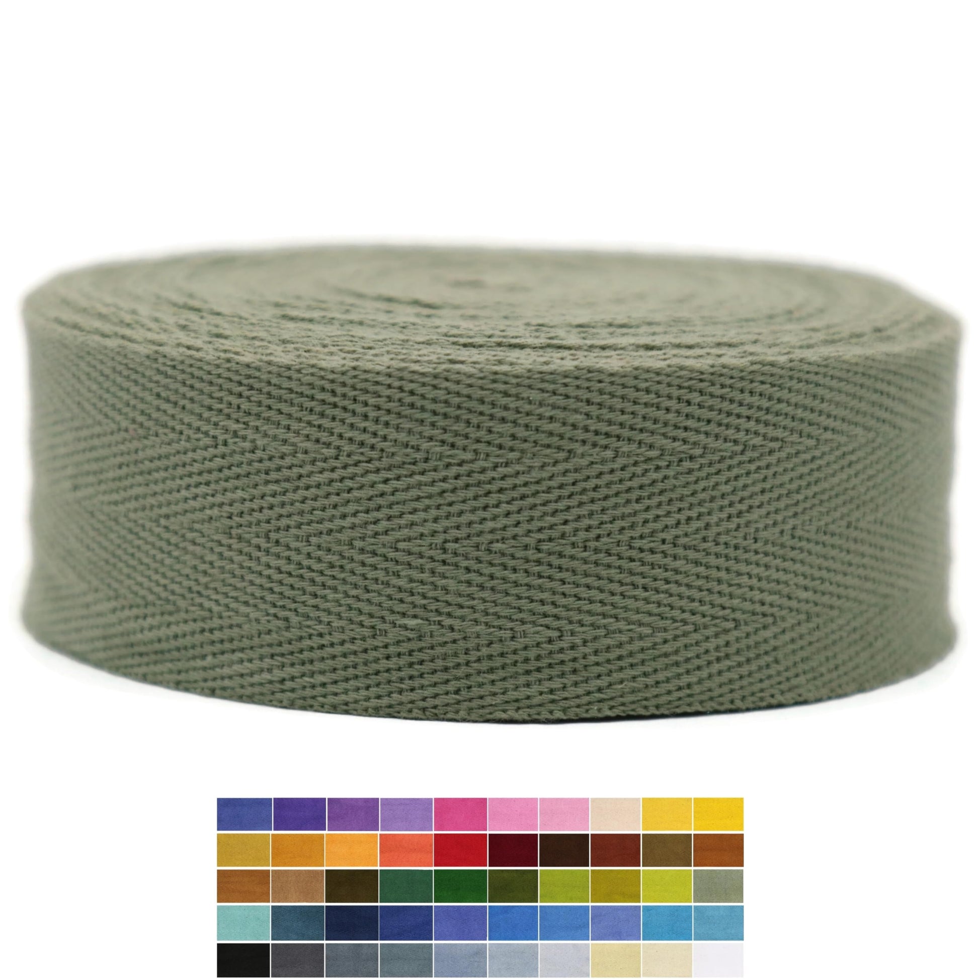 Cotton Twill Tape 1" & 1.5'' & 2" - 10 Yards - 50+ Colors -%100 Natural Cotton 1 Inch 1.5 Inch 2 Inch Herringbone Bias Binding Cotton Twill Tape Trim for Sewing Wrapping Craft DIY (Pine Green) 10312