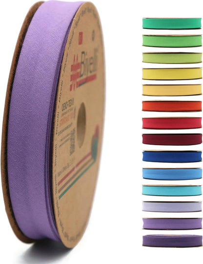 Cotton Fold Bias Tape - 3/4 Inches (20mm) Wide - 27 Yards - 65+ Colors - Single Fold Cotton Fold Bias Binding Tape for Sewing Clothing DIY (51. Purple) D51