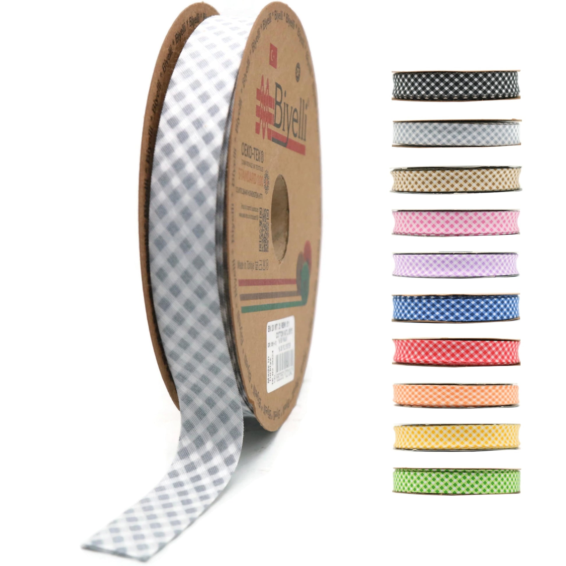 Cotton Fold Bias Binding Tape - 3/4 Inches (20mm) Wide - 27 Yards - Plaid Single Fold Cotton Fold Bias Binding Tape for Sewing Clothing DIY Purple E7