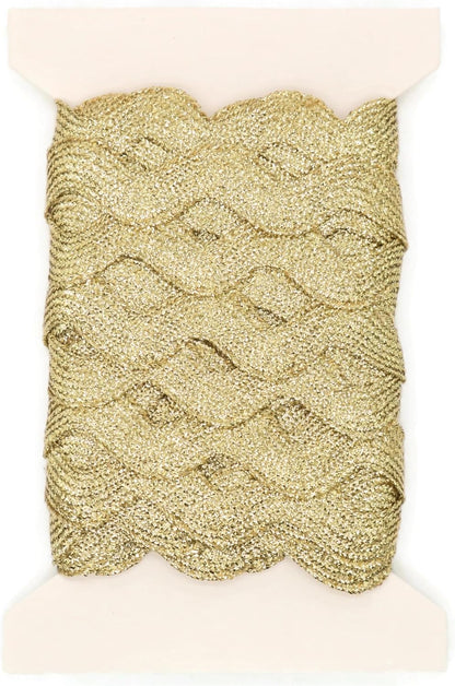 Glitter RIC Rac Trim - 5/8 Inch (15mm) - 5 Yards - Wave Bending Fringe Trim Glitter Lace Ribbon RIC Rac Trim for Sewing Clothes Gift Wrapping Home Party Decoration GL0105