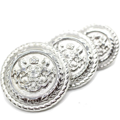 Silver Metal Shank Buttons - 12 Pcs - 3 Size Options - Twin Horse Round Metal Shank Buttons for Men Women Blazer Coat Uniform Shirt Suit and Jacket Sewing Craft DIY N7301