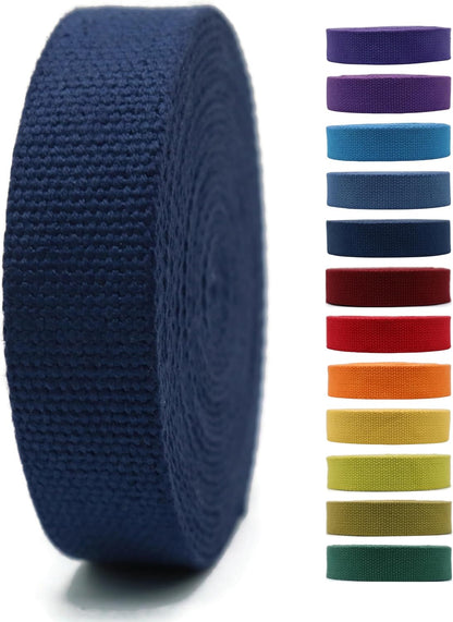 Cotton Webbing 2" &amp; 1.5'' &amp; 1" - 5 Yards - 50+ Colors -100% Natural Cotton - Turkish Woven - Heavy 1 Inch 1.5 Inch 2 Inch Canvas Webbing for Sewing Straps Bags Climbing Indoors Craft DIY 11425…