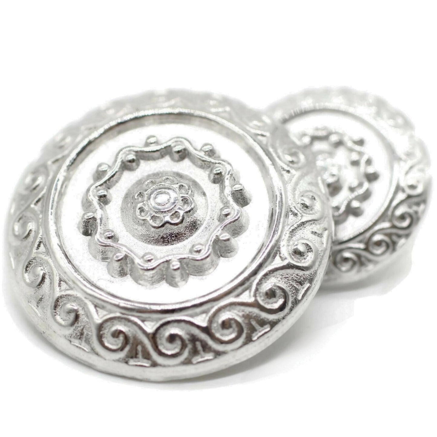 Bronze Metal Shank Buttons - 12 Pcs - 2 Size Options - Luxury Floral Round Wave Metal Shank Buttons Bronze for Men Women Blazer Coat Uniform Shirt Suit and Jacket Sewing Craft DIY N18402