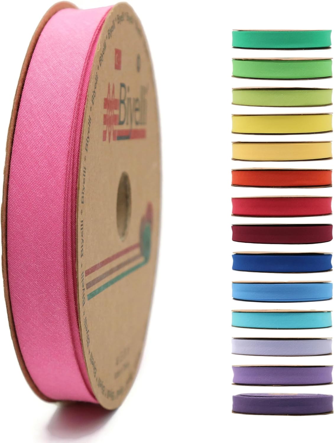 Cotton Fold Bias Tape - 3/4 Inches (20mm) Wide - 27 Yards - 65+ Colors - Single Fold Cotton Fold Bias Binding Tape for Sewing Clothing DIY (62. Hot Pink) D62