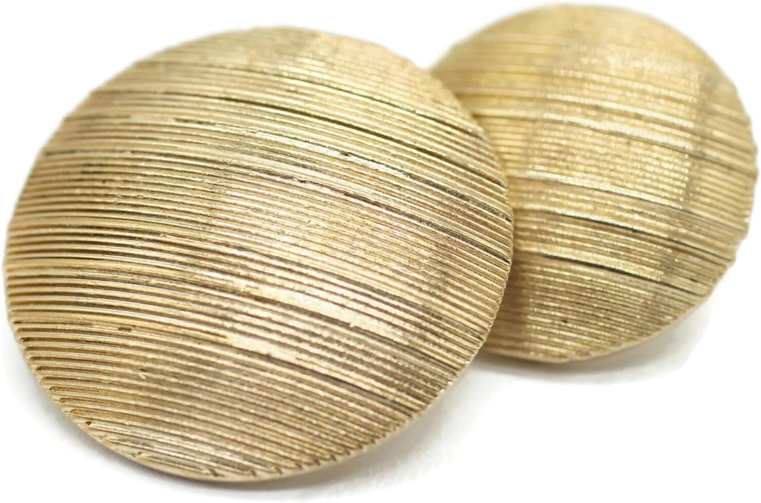 Gold Metal Shank Buttons - 12 Pcs - 2 Size Options - Luxury Striped Round Metal Shank Buttons for Men Women Blazer Coat Uniform Shirt Suit and Jacket Sewing Craft DIY N0201