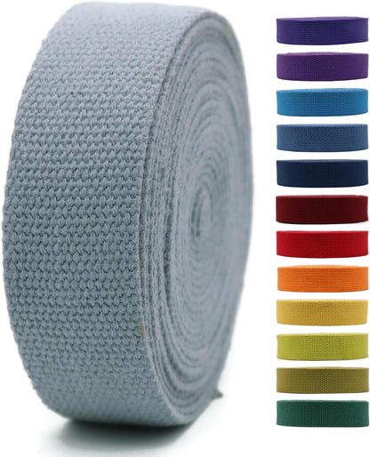 2" &amp; 1.5'' &amp; 1" Cotton Webbing - 5 Yards - 50+ Colors -100% Natural Cotton - Turkish Woven - Heavy Duty 1 Inch 1.5 Inch 2 Inch Canvas Webbing for Sewing Straps Bags Climbing Indoors Craft DIY 11565…