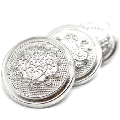 Bronze Metal Shank Buttons - 12 Pcs - 3 Size Options - Floral Round Metal Shank Buttons for Men Women Blazer Coat Uniform Shirt Suit and Jacket Sewing Craft DIY N17703