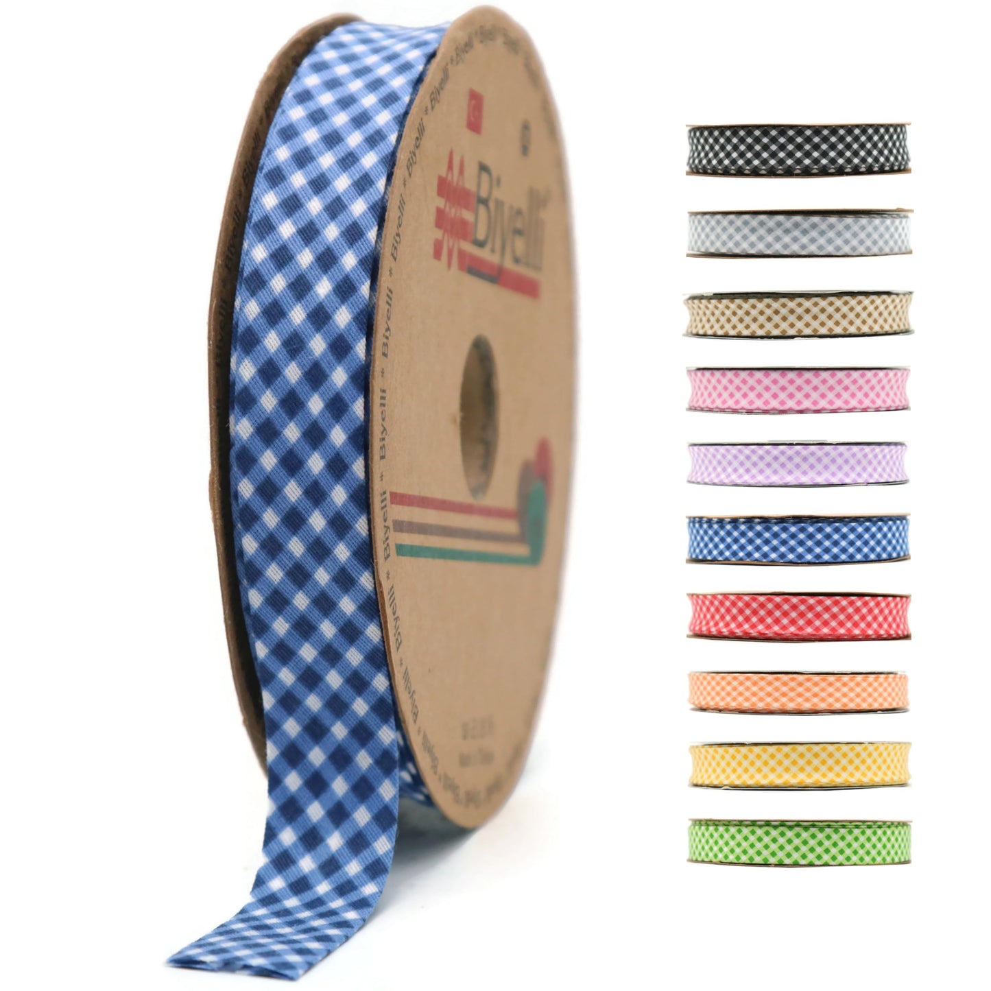 Cotton Fold Bias Binding Tape - 3/4 Inches (20mm) Wide - 27 Yards - Plaid Single Fold Cotton Fold Bias Binding Tape for Sewing Clothing DIY Yellow E4