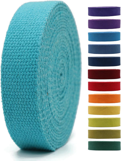 Cotton Webbing 2" &amp; 1.5'' &amp; 1" - 5 Yards - 50+ Colors -100% Natural Cotton - Turkish Woven - Heavy 1 Inch 1.5 Inch 2 Inch Canvas Webbing for Sewing Straps Bags Climbing Indoors Craft DIY 11375…
