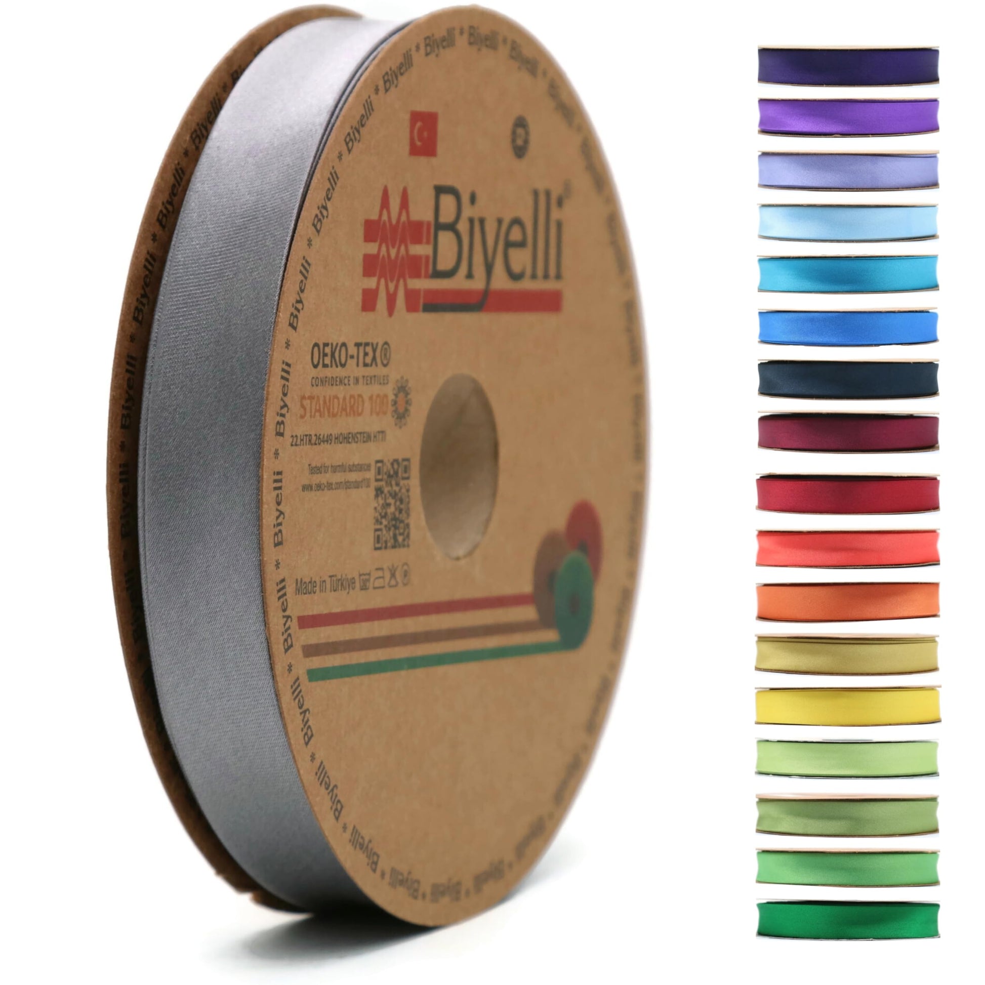 Fold Satin Bias Tape - 99+ Colors - 3/4 Inches Wide - 27 Yards - Fold Satin Binding Bias Ribbon Fabric Piping Bias Binding Tape for Sewing Clothing DIY (11. Baby Blue) BYS04