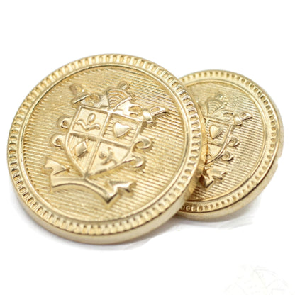 Gold Metal Shank Buttons - 12 Pcs - 2 Size Options - Luxury Striped Round Metal Shank Buttons for Men Women Blazer Coat Uniform Shirt Suit and Jacket Sewing Craft DIY N0201