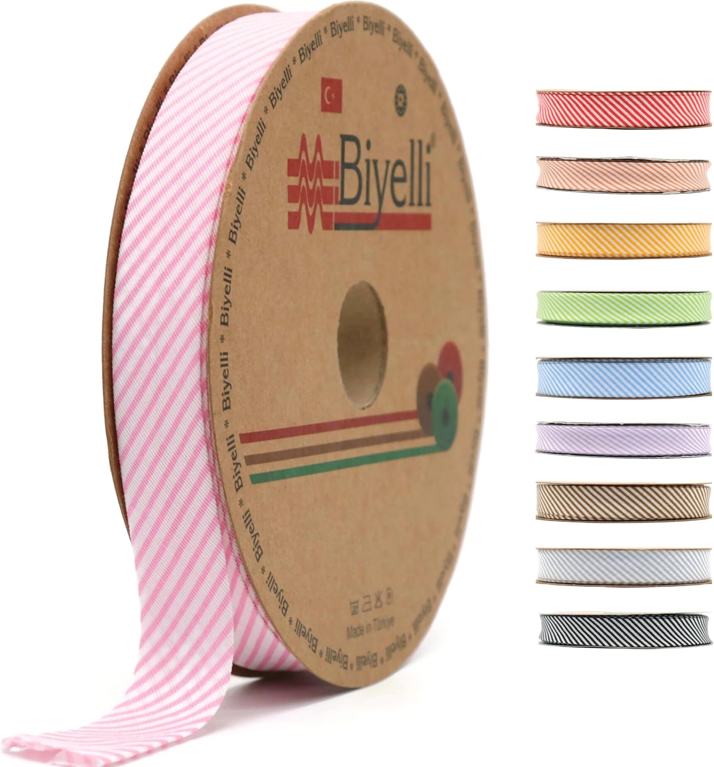 Cotton Fold Bias Binding Tape - 3/4 Inches (20mm) Wide - 27 Yards - Plaid Single Fold Cotton Fold Bias Binding Tape for Sewing Clothing DIY Pink C2