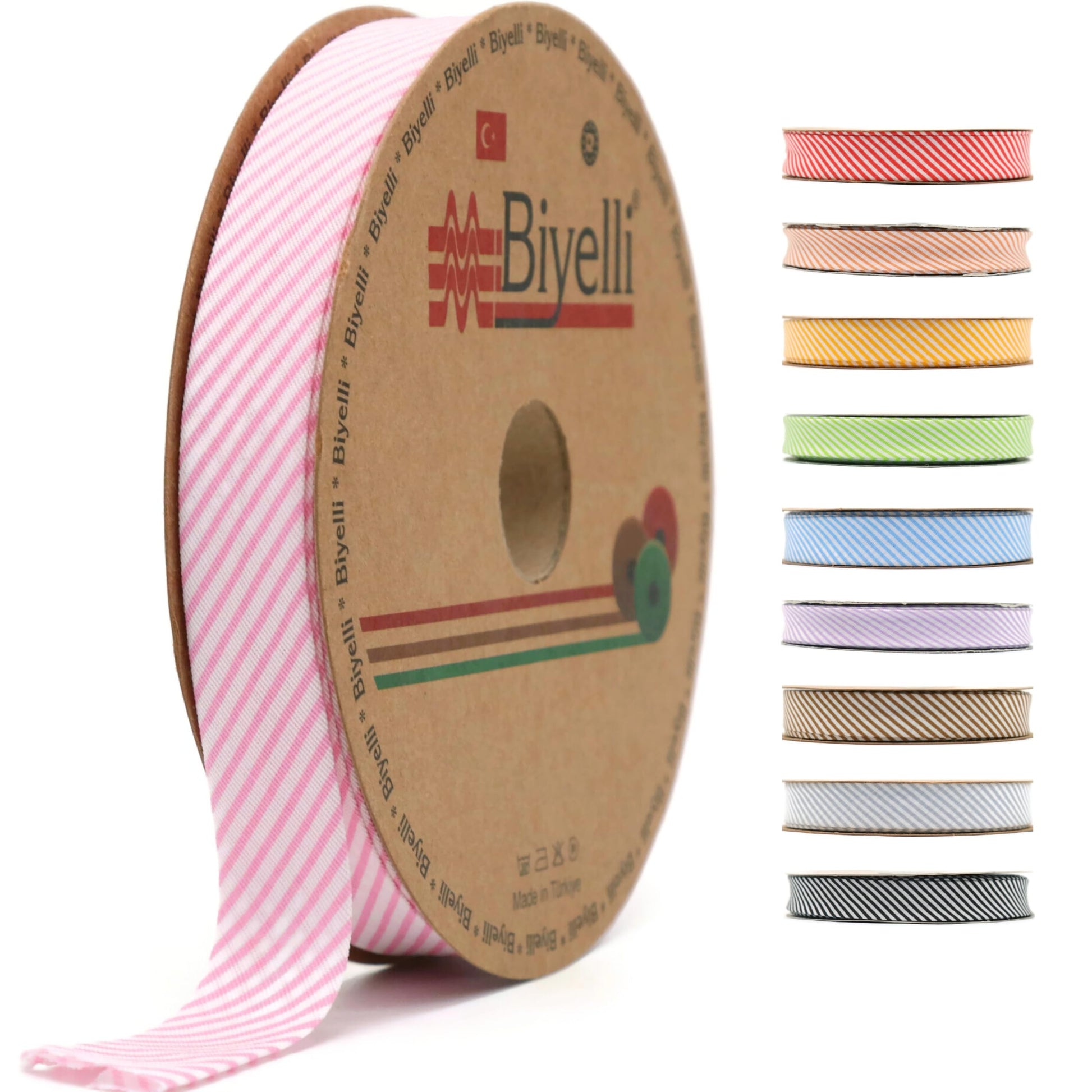 Cotton Fold Bias Binding Tape - 3/4 Inches (20mm) Wide - 27 Yards - Plaid Single Fold Cotton Fold Bias Binding Tape for Sewing Clothing DIY Pink C2