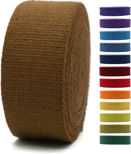 Cotton Webbing 2" & 1.5'' & 1" - 5 Yards - 50+ Colors -%100 Natural Cotton - Turkish Woven - Heavy Duty1 Inch 1.5 Inch 2 Inch Canvas Webbing for Sewing Straps Bags Climbing Indoors Craft DIY 11485…