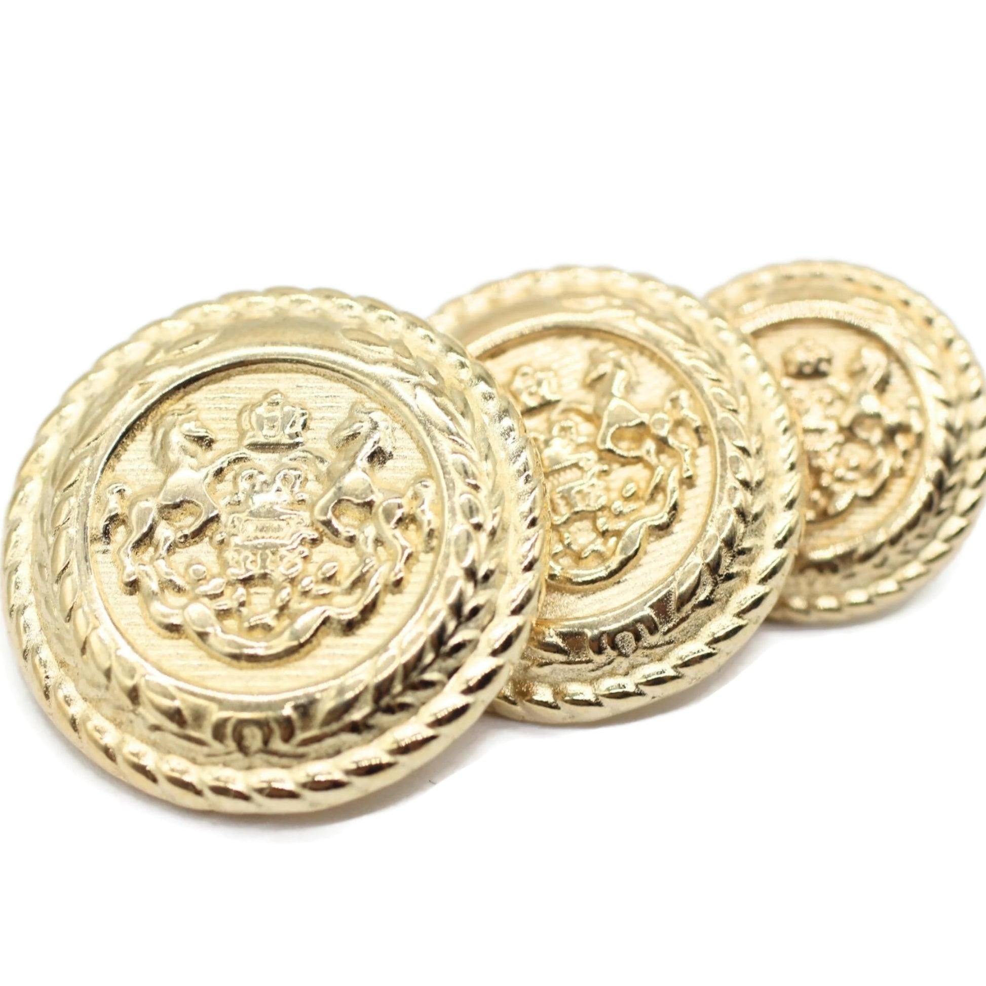 Silver Metal Shank Buttons - 12 Pcs - 3 Size Options - Twin Horse Round Metal Shank Buttons for Men Women Blazer Coat Uniform Shirt Suit and Jacket Sewing Craft DIY N7301