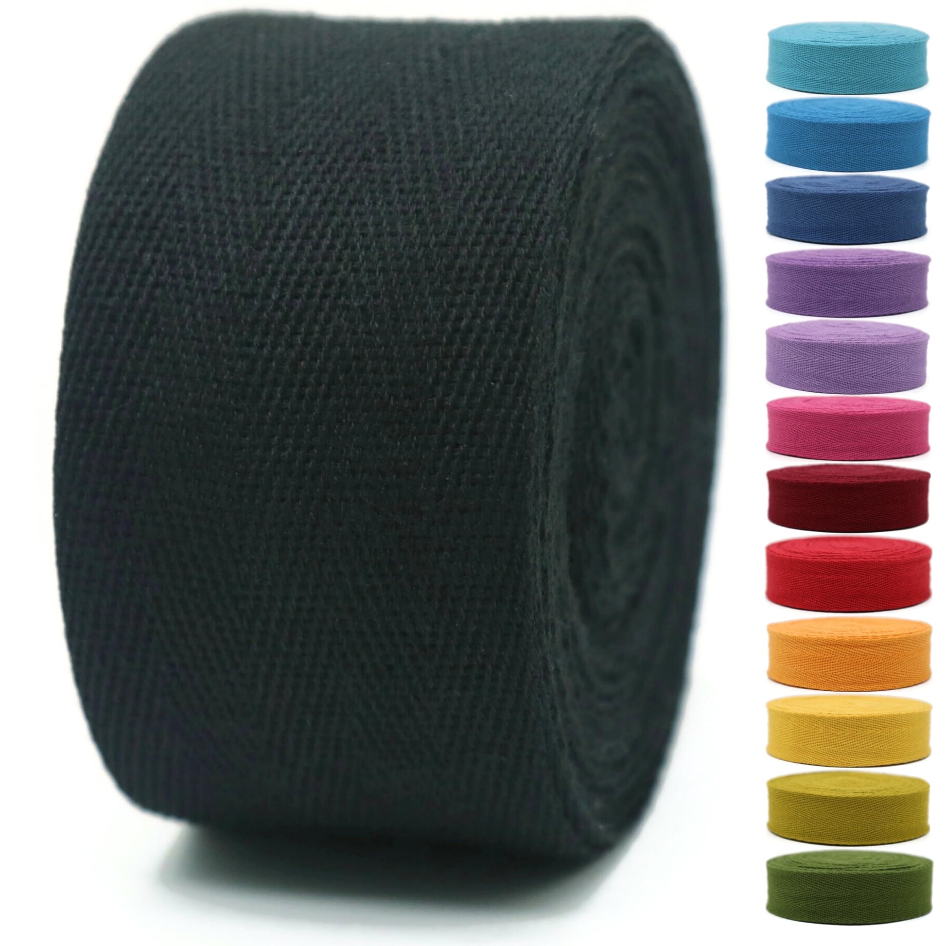 2" & 1.5" & 1.18'' & 1" Cotton Twill Tape - 10 Yards - 50+ Colors -%100 Natural Cotton 1 Inch 1.5 Inch 2 Inch Herringbone Bias Binding Cotton Tape Trim for Sewing Wrapping Craft DIY 10555(LavaGray)…