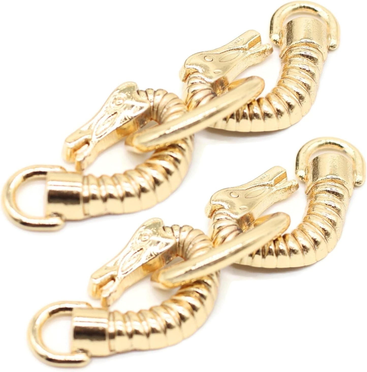 Shoe Buckle - 3.1 Inch (78mm) - 2 Pcs - Gold Metal Shoe Buckle Shoelace Clips Metal Hinged Equestrian Buckles For Craft & Sewing Project BG2302