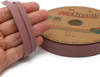 Cotton Fold Bias Tape - 3/4 Inches (20mm) Wide - 27 Yards - 65+ Colors - Single Fold Cotton Fold Bias Binding Tape for Sewing Clothing DIY (59. Walnut Brown) D59