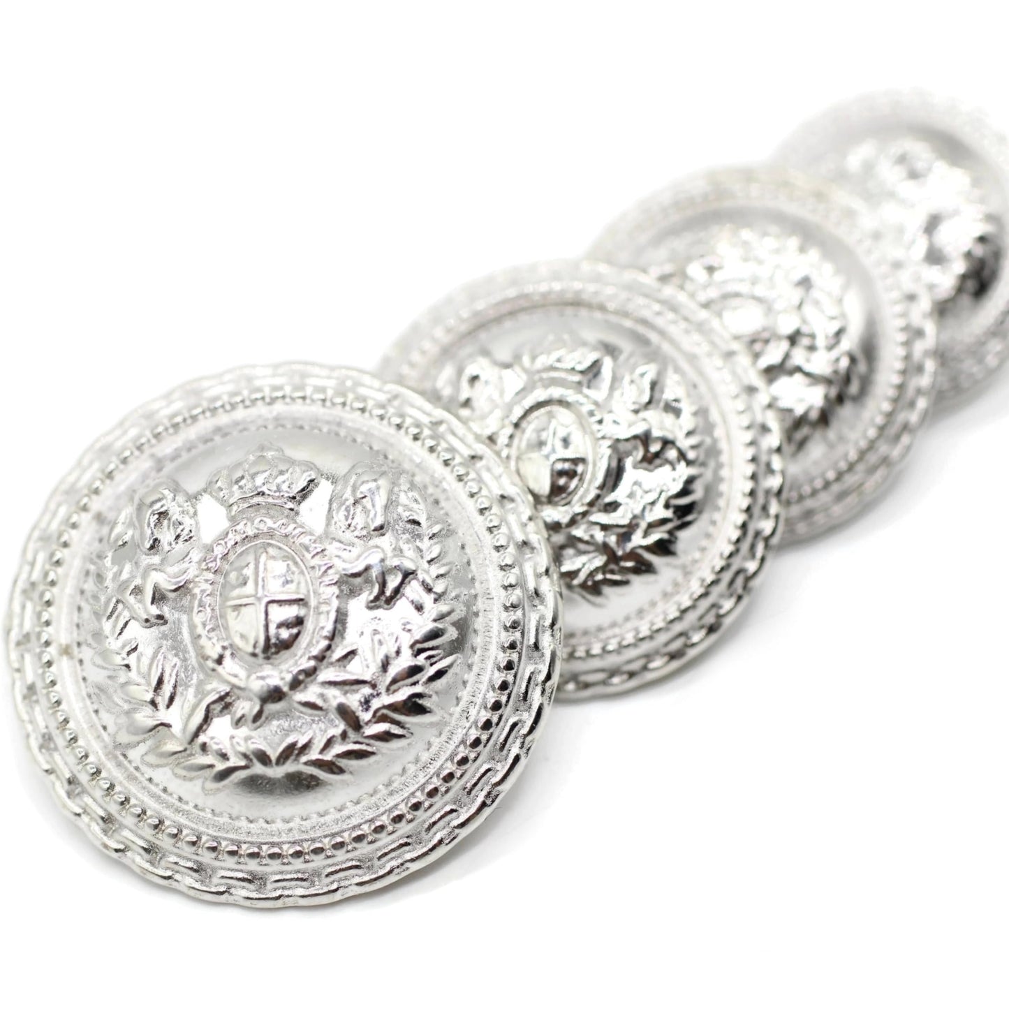 Silver Metal Shank Buttons - 12 Pcs - 2 Size Options - Luxury Horse Round Wave Metal Shank Buttons for Men Women Blazer Coat Uniform Shirt Suit and Jacket Sewing Craft DIY N10102